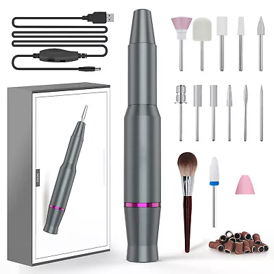 Electric Nail Drill File Acrylic Art File Manicure Pedicure Portable Machine Kit • $20.67