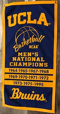 UCLA Bruins Basketball John Wooden NCAA National Championship Banner • $37.99