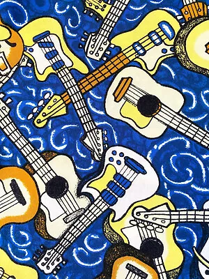 Vintage MAMBO LOUD Shirt - Blue Guitars - Size L - Exc Condition • $199