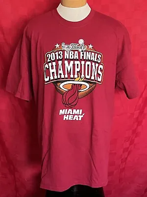 NEW 2013 Miami Heat NBA Finals Champions Shirt Size 2XL Lebron James Wade Big 3 • $32.50