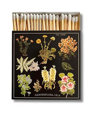 Curator Home Luxury Long Safety Matches I Floral Design Square Matchbox • £8.49