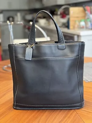 Vintage Coach | Leather Tote Computer Bag In Black | L9C-9314 • $100