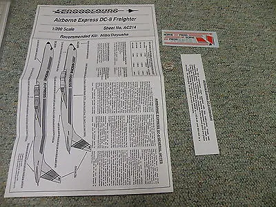 Aerocolours Decals 1/200 Sheet#AC214 Airborne Express DC-8 Freighter    Box 12 • $9.50