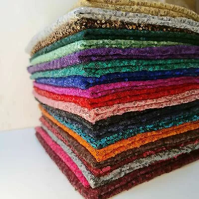 £1.99 • Buy Sequin Sparkly Shiny Material Bling Glitter Dress Craft Drape Fabric 58  Meter