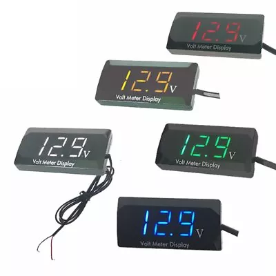 12V LED Digital Display Voltmeter Car Motorcycle Voltage Volt Gauge Panel Meter • £7.12