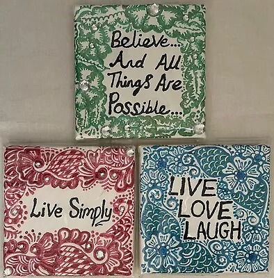 £12.99 • Buy 6  X 6  Square Canvas Freehand Acrylic Henna Art Frames - *3 DESIGNS AVAILABLE*