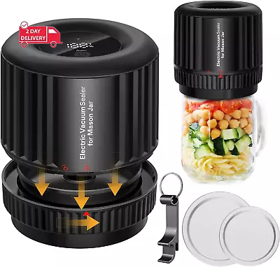 Electric Mason Jar Vacuum Sealer-Cordless Mason Jar Vacuum Sealer Kit For Wide & • $35.78