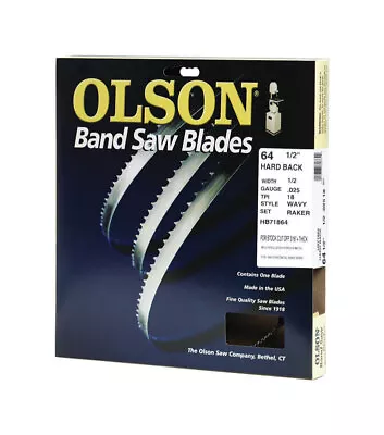Olson HB71864DB 18 TPI Wavy Teeth Metal Band Saw Blade 64-1/2 L X 1/2 W In. • $17.25
