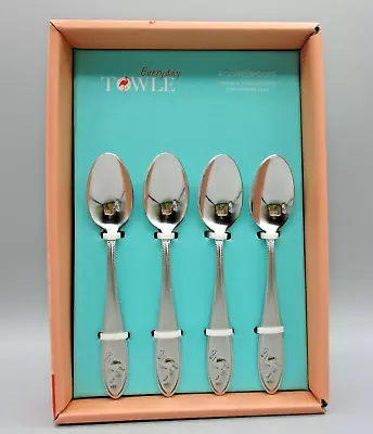 TOWLE LIVING~Set Of 4 FLAMINGO Everyday Demi Coffee Stainless Steel Spoons • $14.99