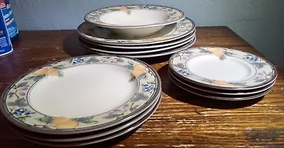 Lot Of 11 Mikasa Garden Harvest CAC29 Stoneware Dinner Salad Bread Plates Ships • $69.81