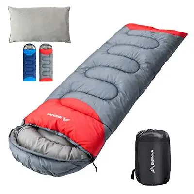 Sleeping Bag With Pillow 4 Season Lightweight Waterproof Warm Sleeping Bag • £40.99