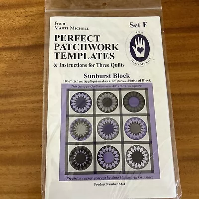 Marti Mitchell Perfect Patchwork Templates (Set F) - 5 Pieces - Sunburst Block • $9