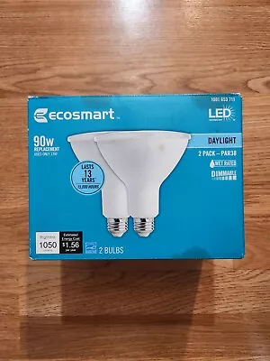 (2-Pk) EcoSmart PAR38 Dimmable Flood LED Light Bulb Bright White  • $10