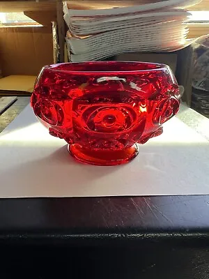 Vintage Viking Glass Red Bullseye Yesteryear Bowl • $23.39