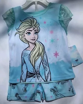 NWT Disney Frozen 4T  Elsa  Pajamas PJs 2PC Pajama Set Lt. Green  • $15