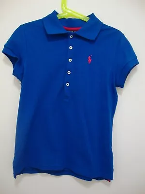 New Without Tags POLO Ralph Lauren Girls Size 8 Short Sleeve Polo Shirt Blue • $27