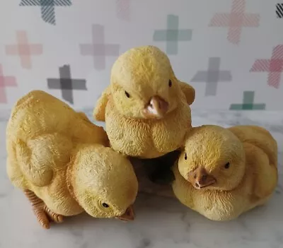 Vintage Porcelain Three Little Yellow Baby Chicks Figurine Easter Spring • $12.99