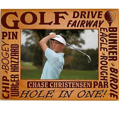 Personalized Wood Picture Frames 4x6 5x7 8x10 Boys Girls Golf Engraved Photo • $15