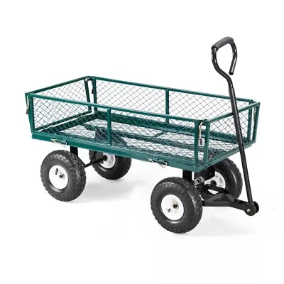 Heavy Duty Lawn Garden Utility Cart Wagon Outdoor Camp W/ Removable Side Meshes • $103.96