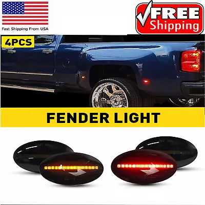 For 99-10 Ford F350 F450 F550 Dually Bed LED Fender Side Marker Lights Amber/Red • $22.99