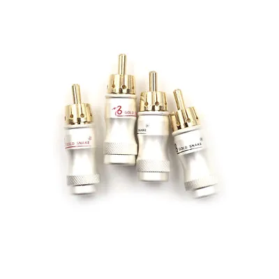 4pcs Goldplated RCA Male Plug HIFI Audio Cable Audio Video Connector Adapter3_~~ • $8.36
