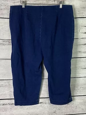 J. Jill Pure Jill Pants Womens Large Blue Indigo Slim Crop Soft Stretchy Pull On • $22