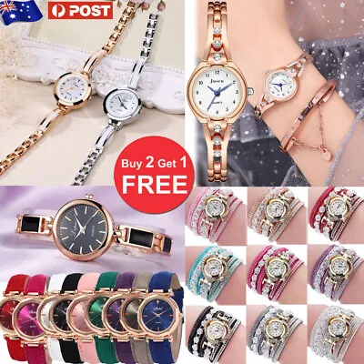 $11.99 • Buy Women Ladies Stainless Steel Rhinestone Crystal Bracelet Quartz Wrist Watch NEW☀