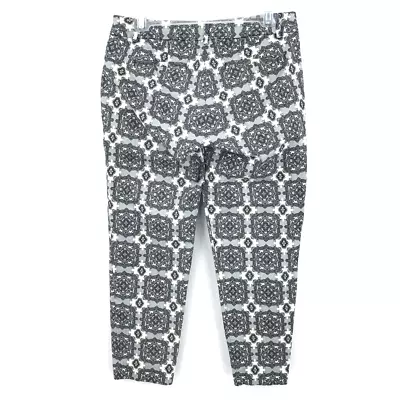 J. Crew Womens Skimmer Pants Gray Damask Stretch City Fit Pockets Flat Front 4 • $4.50