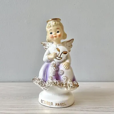 Vintage October Halloween Birthday Girl Angel Figurine Japan Mask Spaghetti • $28