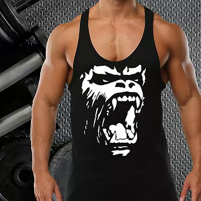 £7.99 • Buy Gorilla Roar Gym Vest Stringer Bodybuilding Muscle Training Top Fitness Singlet