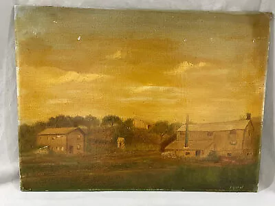 1944 FOLK ART PAINTING Of BROOKFIELD PENNSYLVANIA CHEESE FACTORY • $125