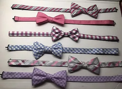 Lot Of 6 Adjustable Bow Ties - Spring Pastel Colors & Prints - Nice ! • $18