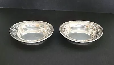 Vintage Reed & Barton Sterling Silver H43 Oval Repousse Nut Dish Silverware Pair • $75.50