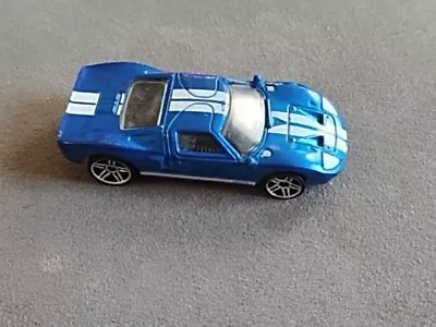 1999 Hot Wheels Ford Gt-40 Blue 1:64 Diecast 2 7/8  Car With White Stripes • $5