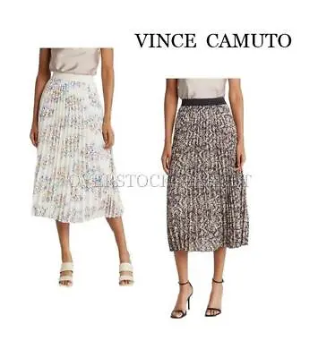 New! Womens Vince Camuto Pull-on Elastic Waistband Pleated Midi Skirt! Variety • $14.99