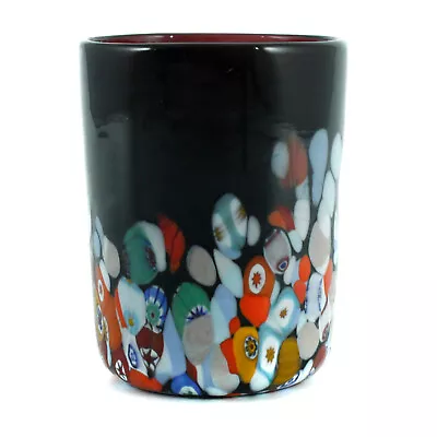 Murano Glass Shot Art Glass Dark Purple Hand Made Millefiori • $39.45