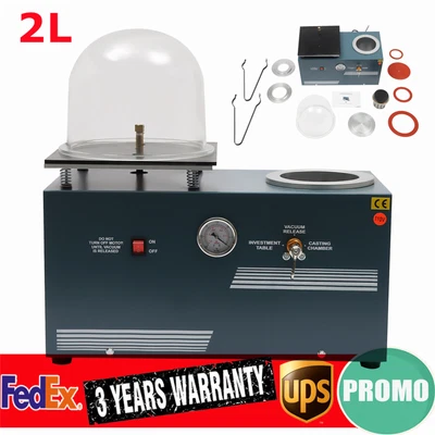 $639.01 • Buy 2L Jewelry Vacuum Cast Investment 5CFM Lost Wax Investing Machine & 9 X8  Hood