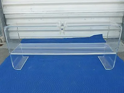 Long  Unusual Architectural Mod Space Age 1970's  Lucite Sofa Table #2 • $1650