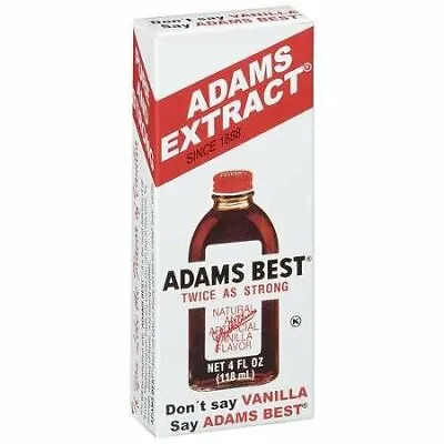Adams Best Twice As Strong Vanilla 4oz Glass Bottle (Pack Of 3) • $52.10