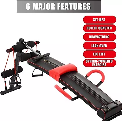 £33.75 • Buy Sit Up Core AB Home Gym Workout Fitness Bench Exercise With Resistance Legs Arms