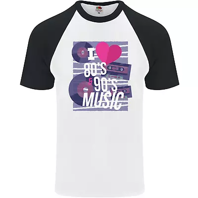 I Love 80s 90s Music Pop Rock Acid House Mens S/S Baseball T-Shirt • £8.99