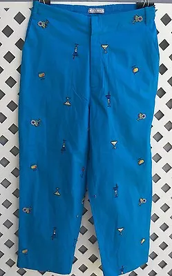 ERIN LONDON Womens Blue Martini Cocktail Drinking Casual Pants Stretch Sz Sm • $9.74