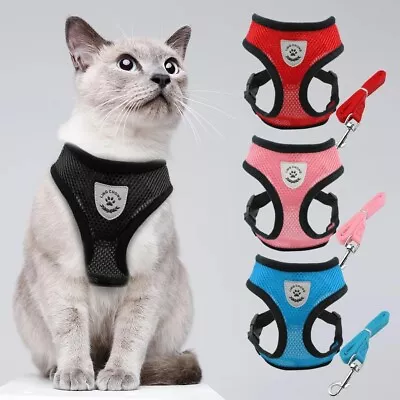 Cat Harness And Leash For Walking Escape Proof Dog Jacket Adjustable Mesh Vest  • $7.50