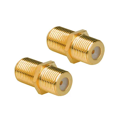 Auline® 100 X Gold Barrel Connector Coupler Extend F Plug Coax Aerial Cable  • £9.99