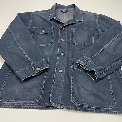 VNTG Polo Ralph Lauren 2XL Denim Hercules Made In Japan Indigo Chore/Work Jacket • $179.99