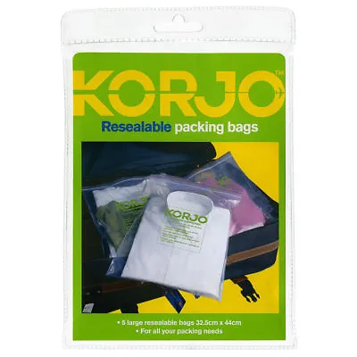 $23.15 • Buy Korjo L Resealable Travel Packing Bags Zip Clothes Shoe Storage Bag 5/10/15 Pack