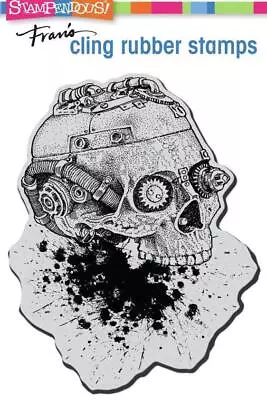New Stampendous RUBBER STAMP Cling STEAMPUNK SKULL HALLOWEEN  FALL Free USA Ship • $10.79