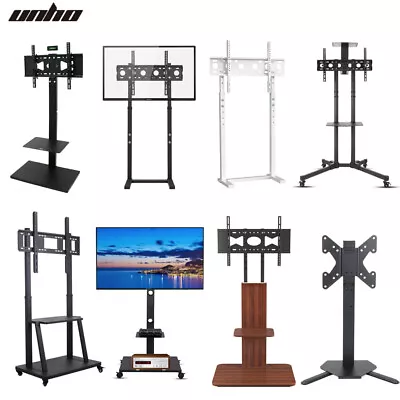 $79.91 • Buy 32-100  Universal Floor TV Stand Height Adjustable Mobile TV Cart W Swivel Mount