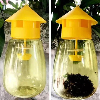 Reusable Fruit Fly Trap Killer Yellow Cage Drosophila Trap Fly Catcher Hanging • $13.39