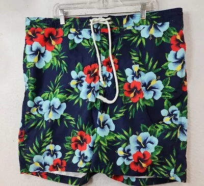Merona Mens XL Blue Floral Board Shorts Swim Trunks • $12.59